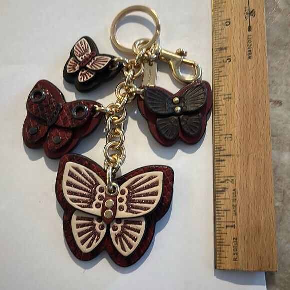 COACH Butterfly Leather Keychain - Picture 5 of 6